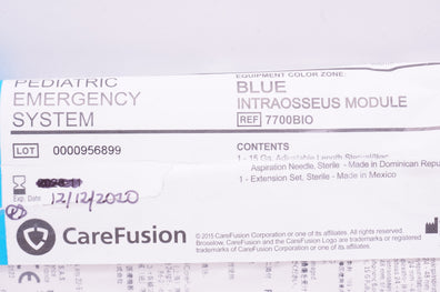 CareFusion 7700BIO Pediatric Emergency System Blue Intraosseus Module
